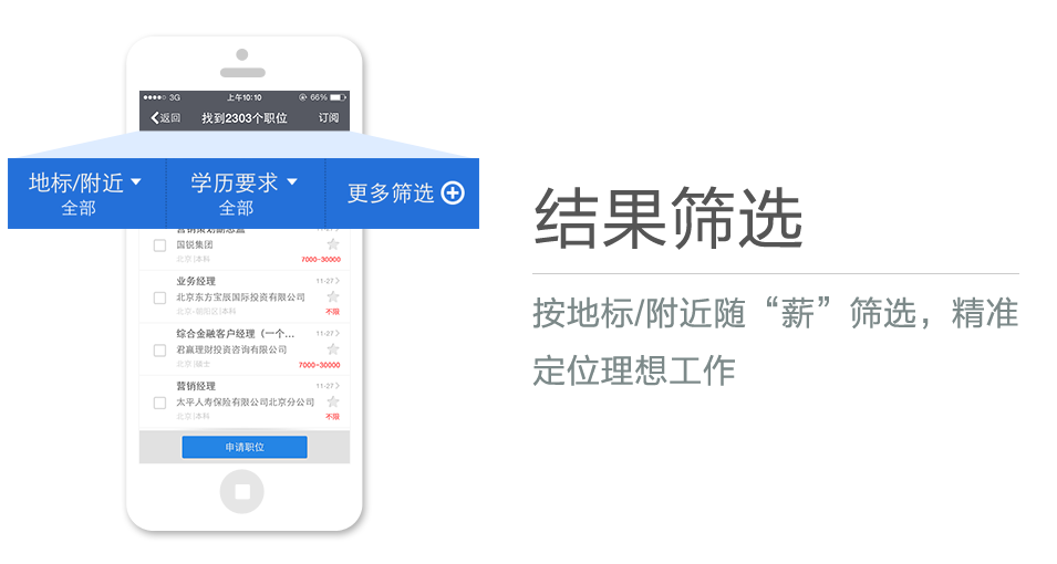 按地標/附近隨“薪”篩選，精準定位理想工作